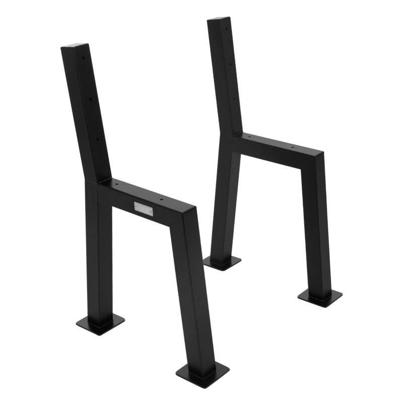 ML-Design 2 Stück Bankbeine H-Form 47x77,5cm Schwarz Bankgestell mit Rückenlehne von ML-Design