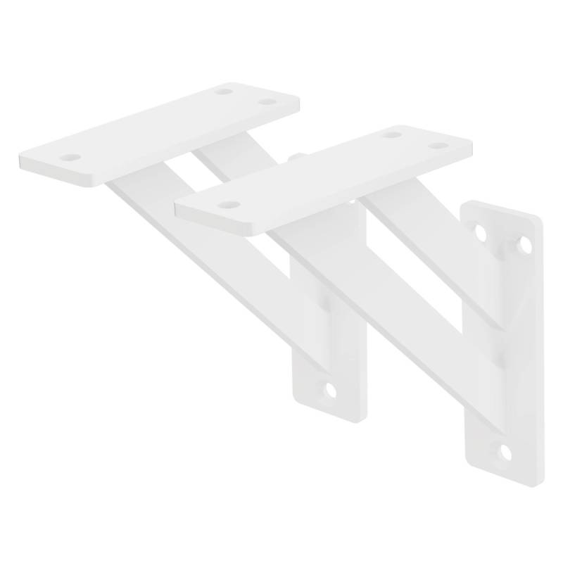 ML-Design 2 Stück Regalhalterung 12x12 cm Weiß Aluminium Schwebende Regalwinkel von ML-Design