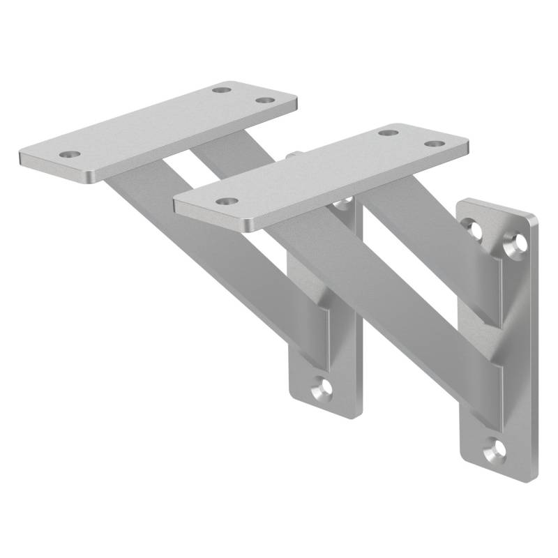 ML-Design 2 Stück Regalhalterung 12x12cm Silber Aluminium Schwebende Regalwinkel von ML-Design