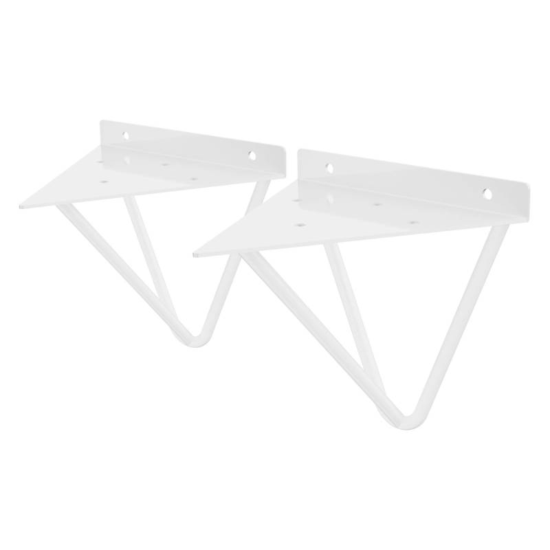 ML-Design 2 Stück Regalhalterung 160 mm Weiß aus Metall Dreieckige Regalwinkel von ML-Design