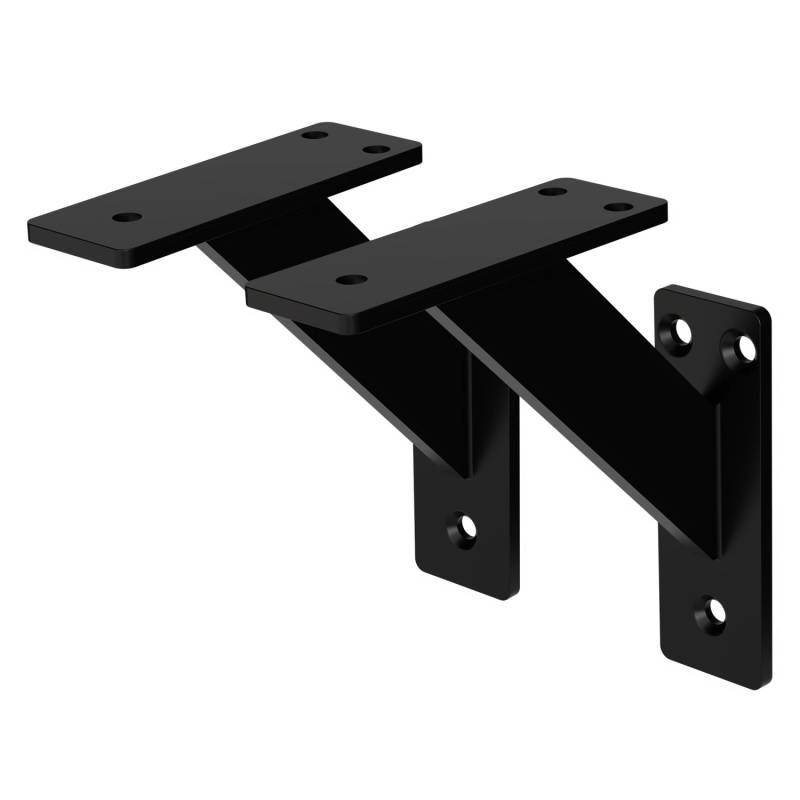 ML-Design 2 Stück Regalhalterung 180x180 mm Aluminium Regalwinkel Schwarz von ML-Design