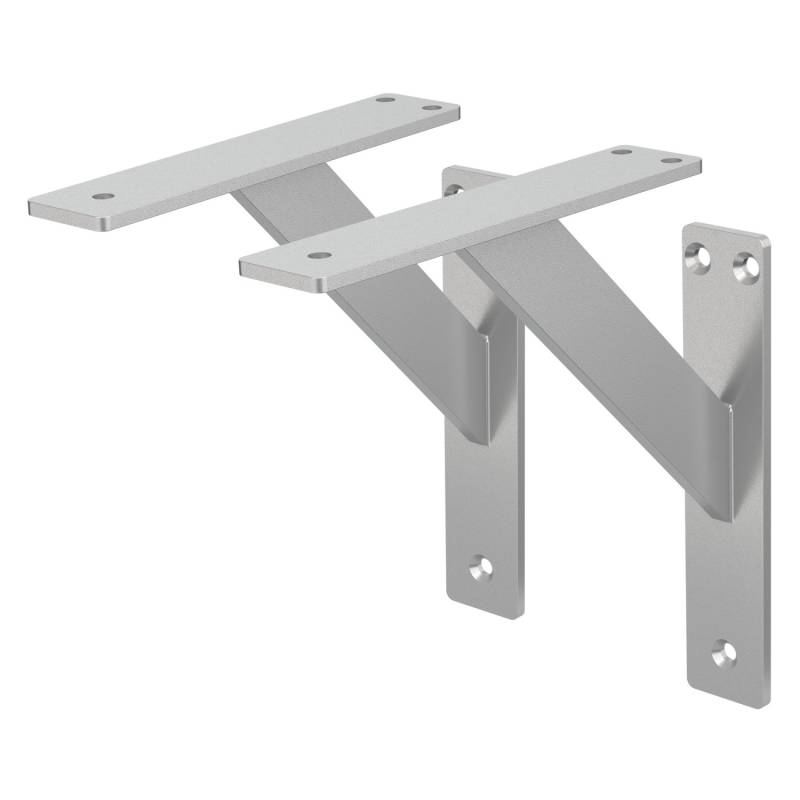 ML-Design 2 Stück Regalhalterung 180x180 mm Silber Aluminium Schwebende von ML-Design