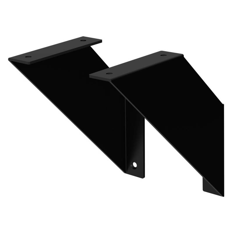 ML-Design 2 Stück Regalhalterung 20cm Schwarz Metall Dreieckige Regalhalterungen von ML-Design
