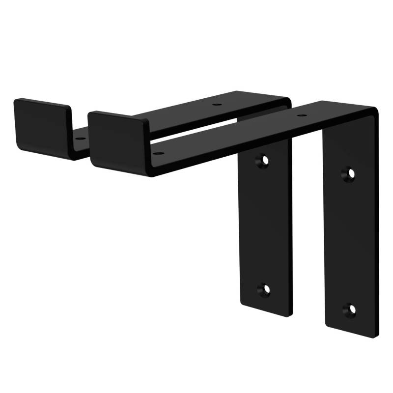 ML-Design 2 Stück Regalhalterung 20x4x14,5 cm Schwarz Metall 8 Zoll L-Form von ML-Design
