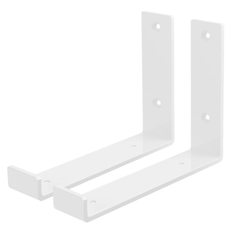 ML-Design 2 Stück Regalhalterung 20x4x14 cm Weiß aus Metall 8 Zoll L-Form von ML-Design