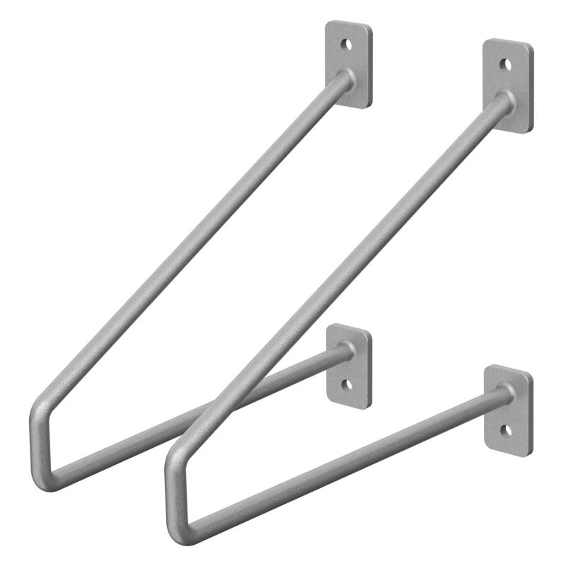ML-Design 2 Stück Regalhalterung 220 mm Silber aus Stahl Haarnadel Regalwinkel von ML-Design