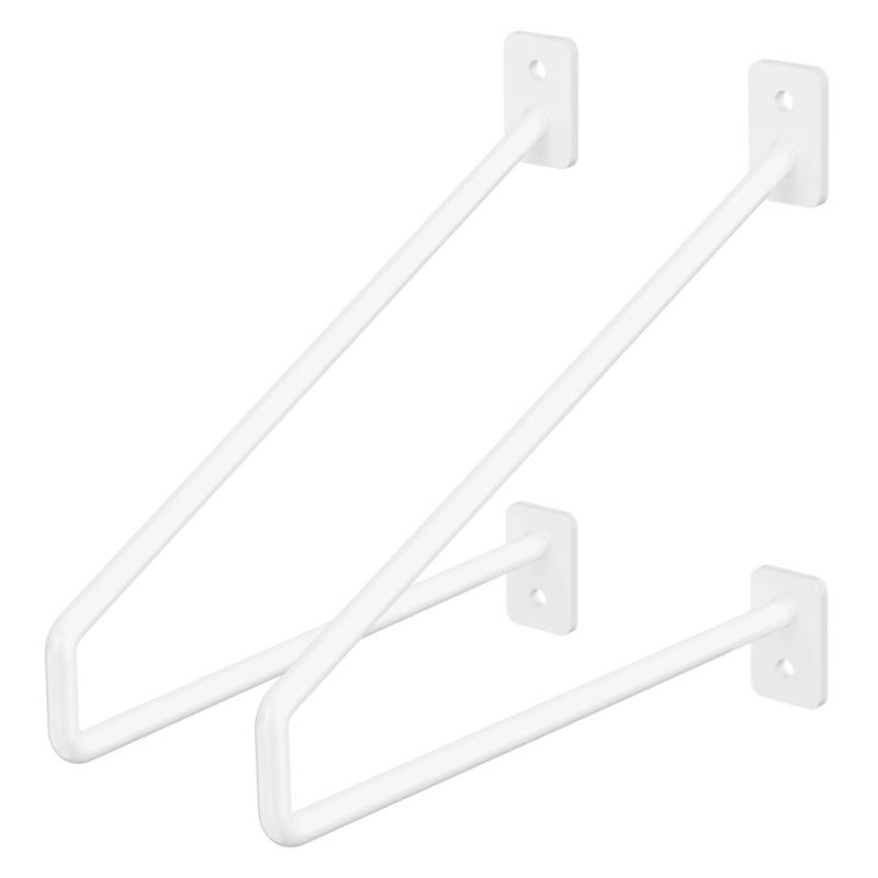 ML-Design 2 Stück Regalhalterung 220 mm Weiß aus Stahl Haarnadel Regalwinkel von ML-Design