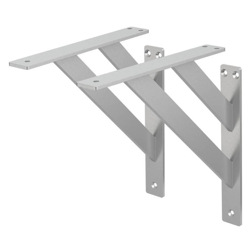 ML-Design 2 Stück Regalhalterung 24x24mm Silber Aluminium Schwebende Regalwinkel von ML-Design