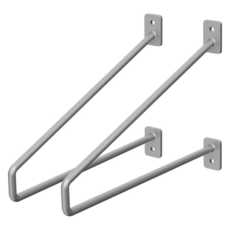 ML-Design 2 Stück Regalhalterung 265 mm Silber aus Stahl Haarnadel Regalwinkel von ML-Design