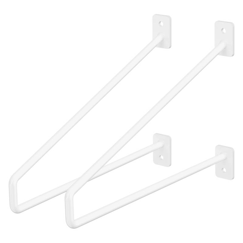 ML-Design 2 Stück Regalhalterung 265 mm Weiß aus Stahl Haarnadel Regalwinkel von ML-Design