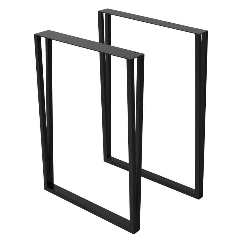 ML-Design 2 Stück Tischbeine 50xH715cm Tischkufen Rechteckige Form Stahl Schwarz von ML-Design