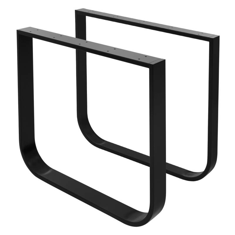 ML-Design 2 Stück Tischbeine 80 x H72 cm Tischkufen O-Form aus Stahl Schwarz von ML-Design