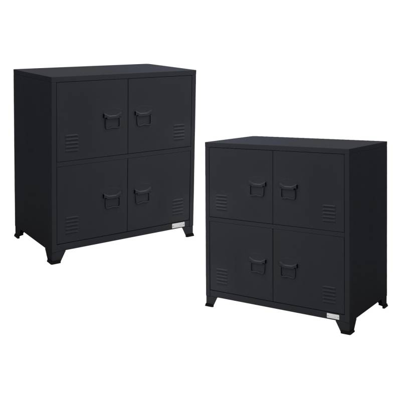 ML-Design 2Er Aktenschrank 75x40x80,5 cm Anthrazit Stahl Freistehend von ML-Design