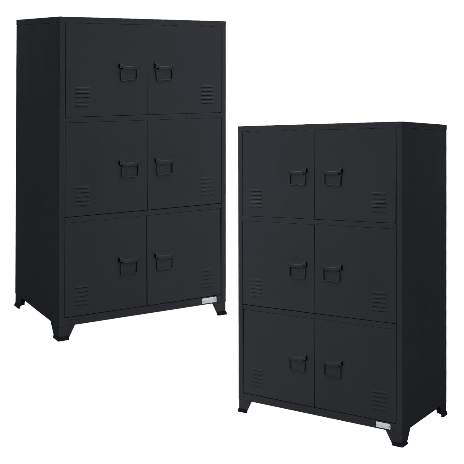 ML-Design 2Er Set Aktenschrank 75x40x120cm Anthrazit Stahl Freistehend ML-Design 2Er Set Aktenschrank 75x40x120cm Anthrazit Stahl Freistehend von ML-Design
