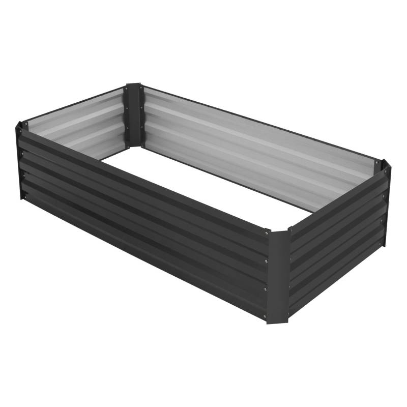 ML-Design 2Er Set Hochbeet aus Metall für Garten 120x60x30cm 200 Liter Anthrazit von ML-Design