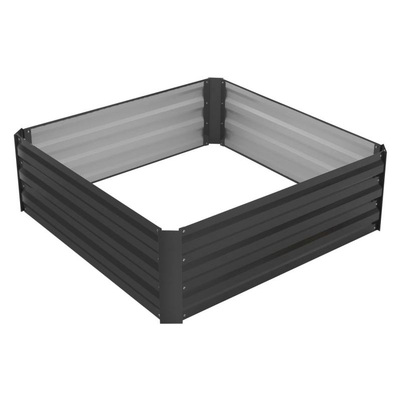 ML-Design 2Er Set Hochbeet aus Metall für Garten 90x90x30 cm 240 Liter Anthrazit von ML-Design
