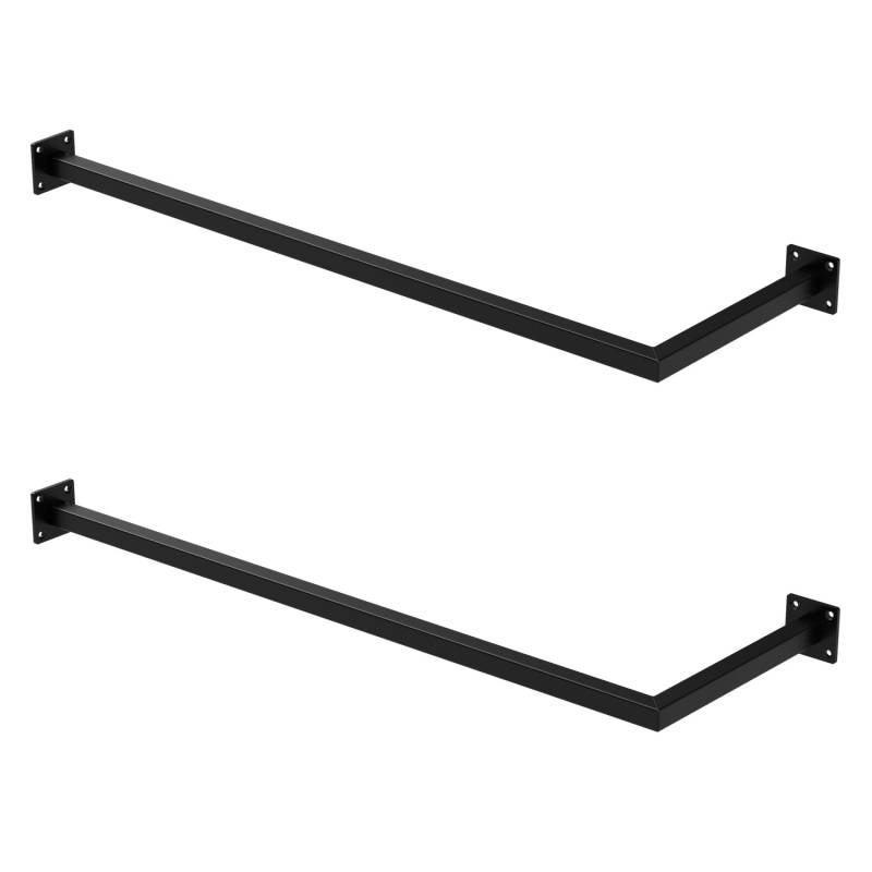 ML-Design 2Er Set Kleiderstange Übereck für Wand 30x90cm Schwarz Stahl von ML-Design