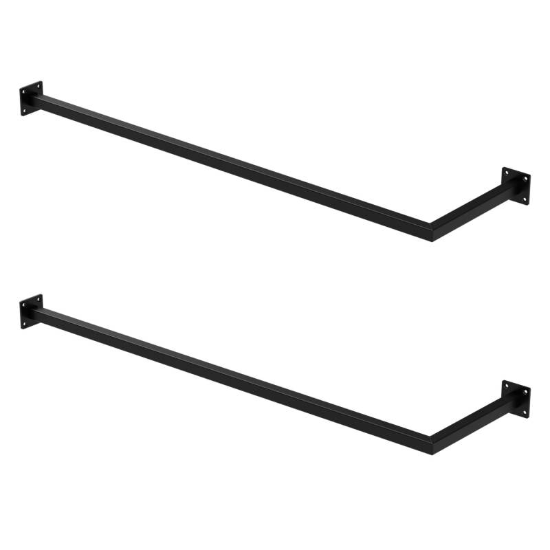 ML-Design 2Er Set Kleiderstange Übereck für die Wand T30cmxB110cm Schwarz L-Form von ML-Design