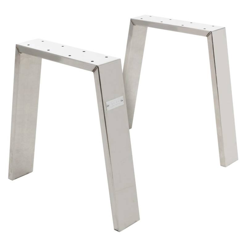 ML-Design 2Er Set Tischbeine Loft 44x42 cm Silber Stahl Industriedesign von ML-Design