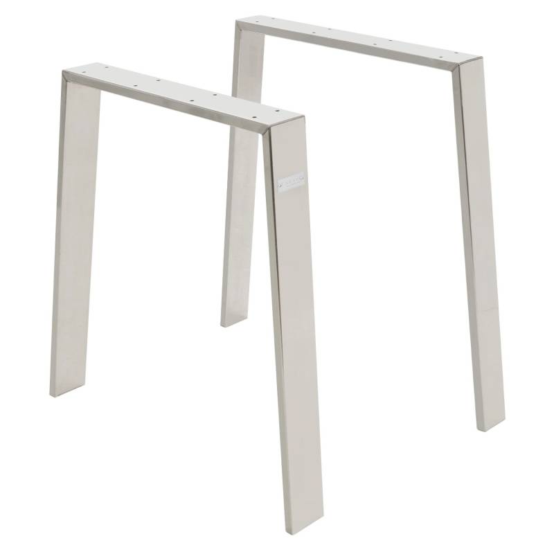 ML-Design 2Er Set Tischbeine Loft 75x72 cm Silber aus Edelstahl Industriedesign von ML-Design
