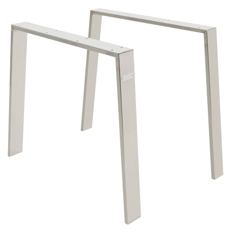 ML-Design 2Er Set Tischbeine Loft 90x72 cm Silber aus Edelstahl Industriedesign von ML-Design