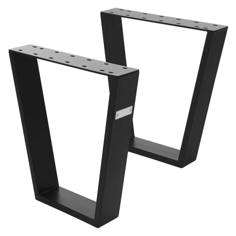 ML-Design 2Er Set Tischbeine Trapez 40 x 43 cm Schwarz 8 x 2 cm aus Stahl von ML-Design