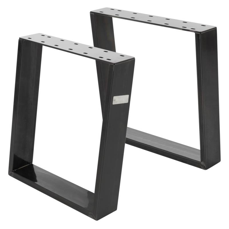 ML-Design 2Er Set Tischkufen 80GRAD Neigung 40 x 43 cm Industrial 8x2 cm von ML-Design