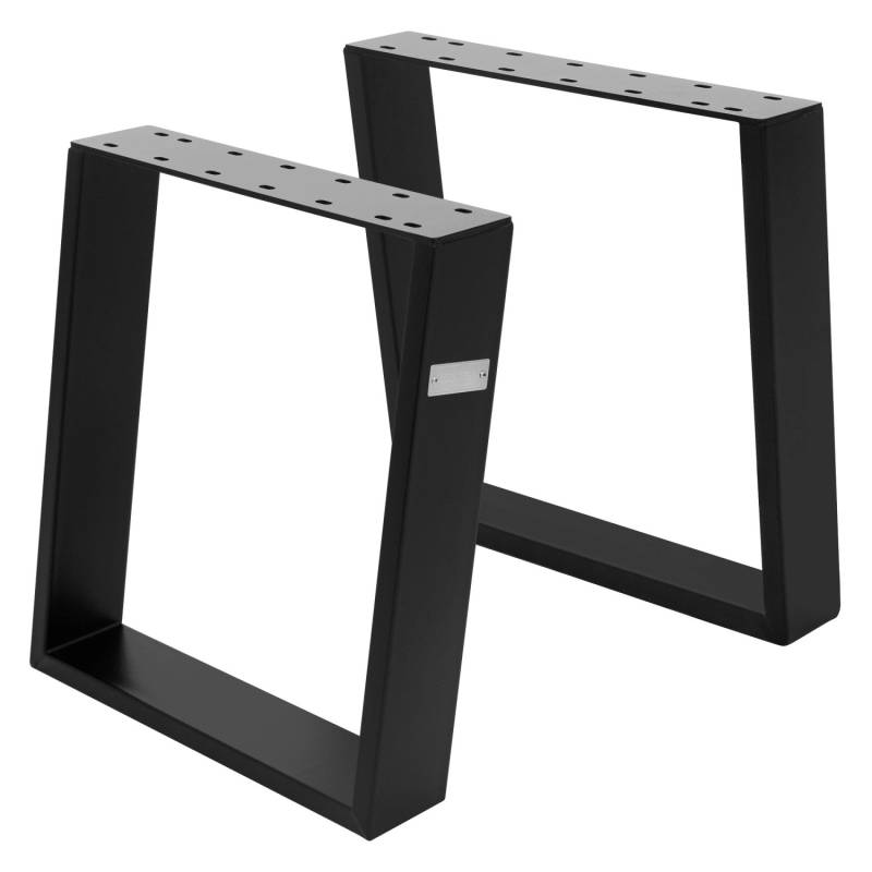 ML-Design 2Er Set Tischkufen 80GRAD Neigung 40 x 43 cm Schwarz Matt 8x2 cm von ML-Design