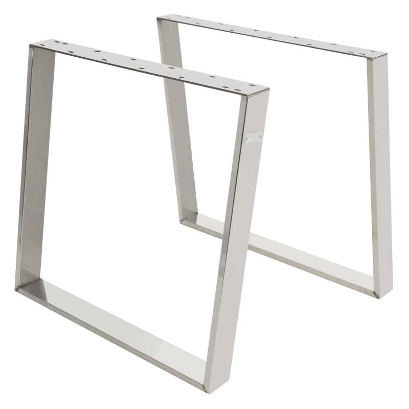 ML-Design 2Er Set Tischkufen 80GRAD Neigung 75 x 72 cm Silber Profil 8x2 cm von ML-Design