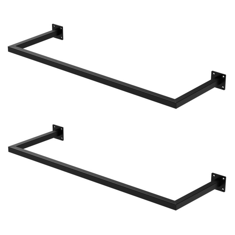 ML-Design 2Er Set Wand Kleiderstange Rechteck 30x90cm Schwarz Stahl von ML-Design