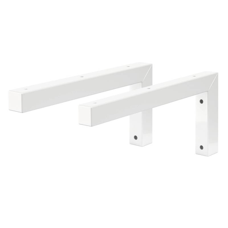 ML-Design 2Er Set Wandkonsole Winkel L-Form für Waschtisch 300x150 mm Weiß Stahl von ML-Design