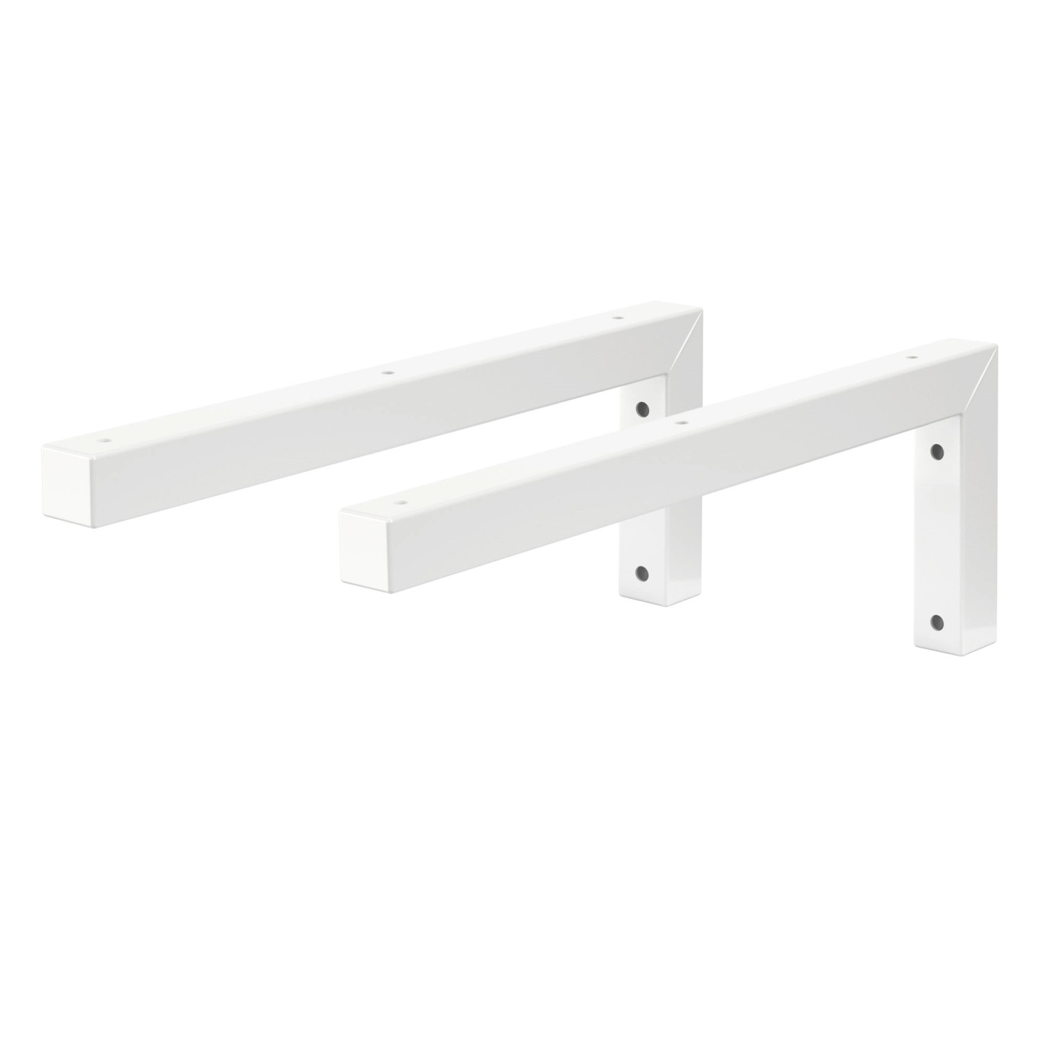 ML-Design 2Er Set Wandkonsole Winkel L-Form für Waschtisch 400x150 mm Weiß Stahl von ML-Design