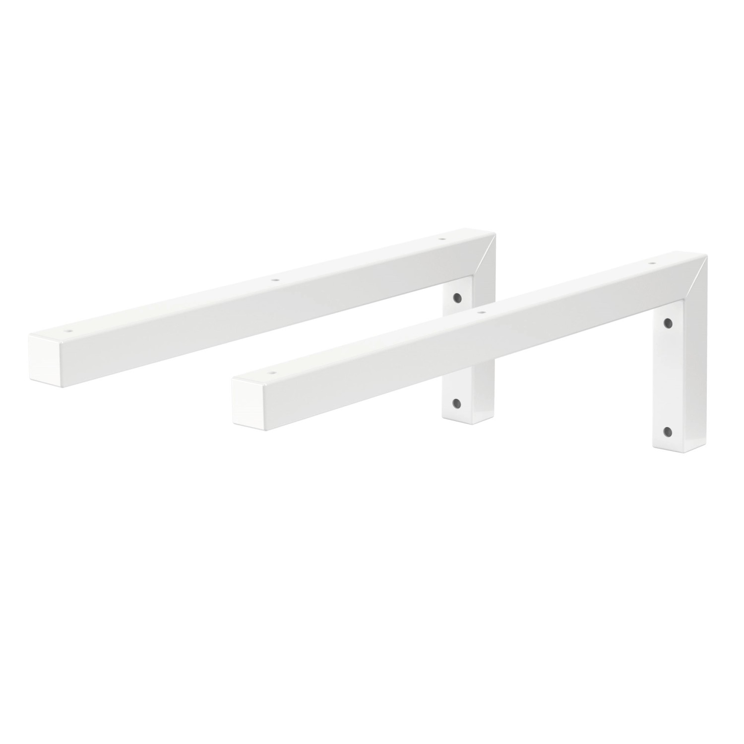 ML-Design 2Er Set Wandkonsole Winkel L-Form für Waschtisch 450x150 mm Weiß Stahl von ML-Design
