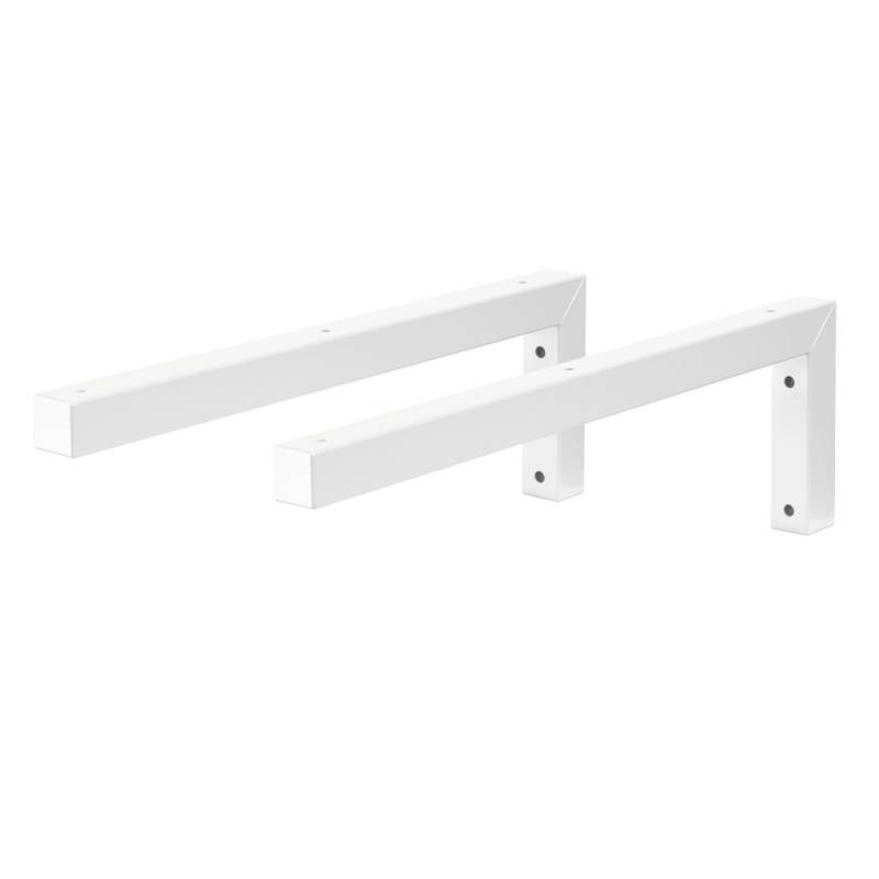 ML-Design 2Er Set Wandkonsole Winkel L-Form für Waschtisch 450x150 mm Weiß Stahl von ML-Design