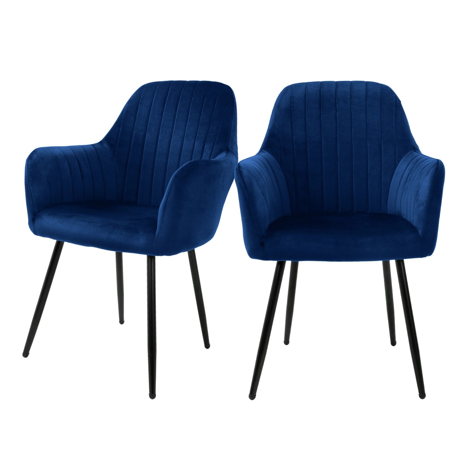 ML-Design 2er Set Esszimmerstühle mit Rücken- und Armlehnen Blau aus Samt ML-Design 2er Set Esszimmerstühle mit Rücken- und Armlehnen Blau aus Samt von ML-Design