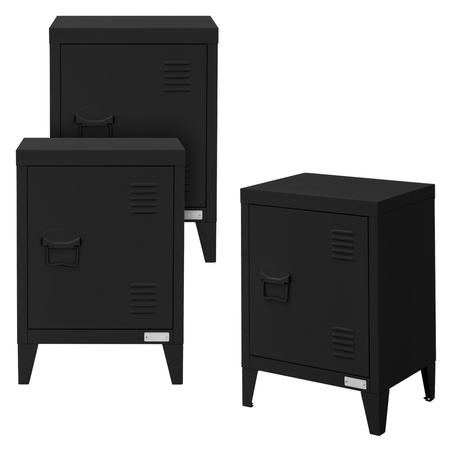 ML-Design 3Er Set Aktenschrank 40x30x57,5 cm Schwarz Stahl Freistehend ML-Design 3Er Set Aktenschrank 40x30x57,5 cm Schwarz Stahl Freistehend von ML-Design