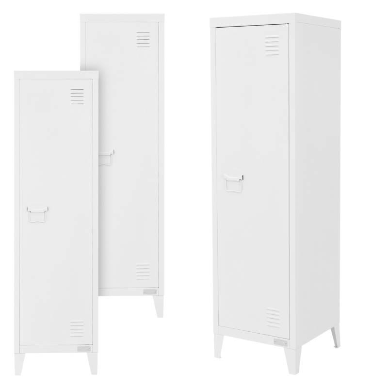 ML-Design 3Er Set Aktenschrank Hoch 38x38x137,5 cm Weiß aus Stahl von ML-Design