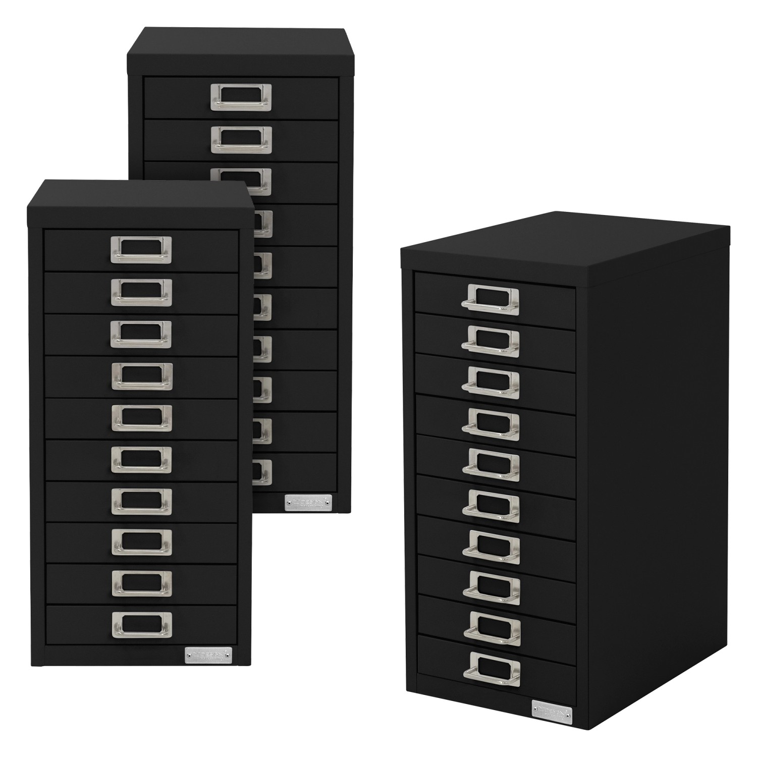 ML-Design 3Er Set Aktenschrank mit 10 Schubladen 28x38x60cm Schwarz ML-Design 3Er Set Aktenschrank mit 10 Schubladen 28x38x60cm Schwarz von ML-Design