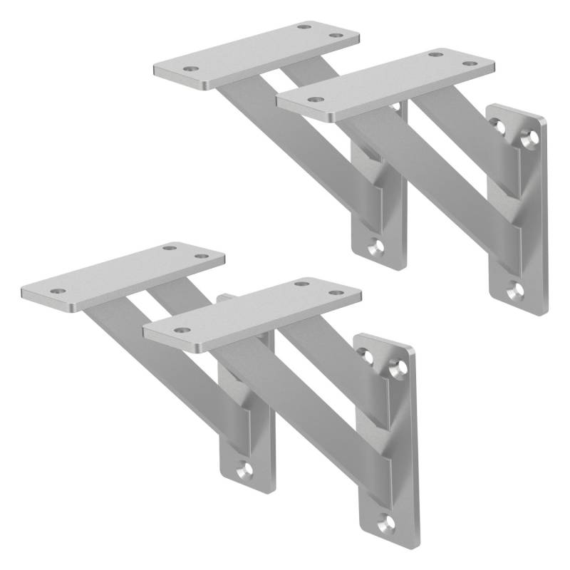 ML-Design 4 Stück Regalhalterung 12 x 12 cm Silber Aluminium Schwebende von ML-Design