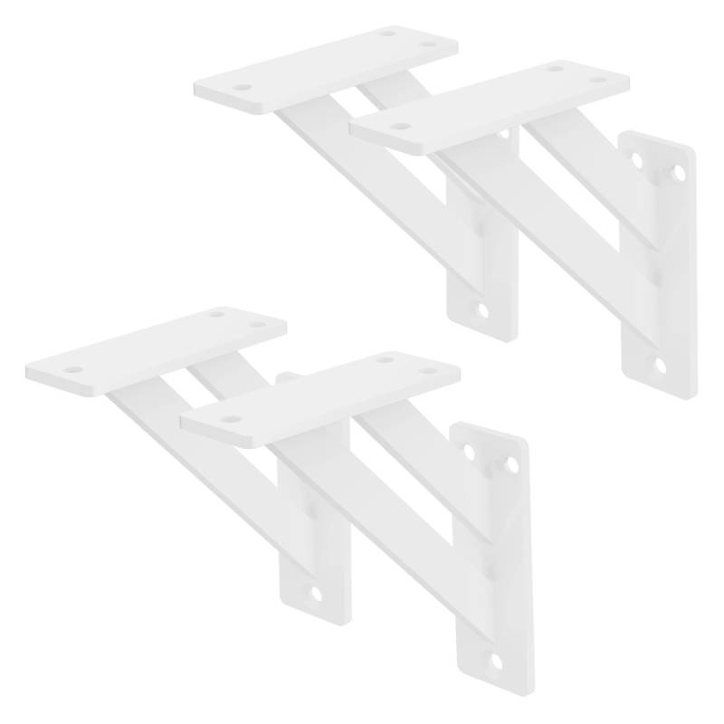 ML-Design 4 Stück Regalhalterung 12 x 12 cm Weiß Aluminium Schwebende von ML-Design