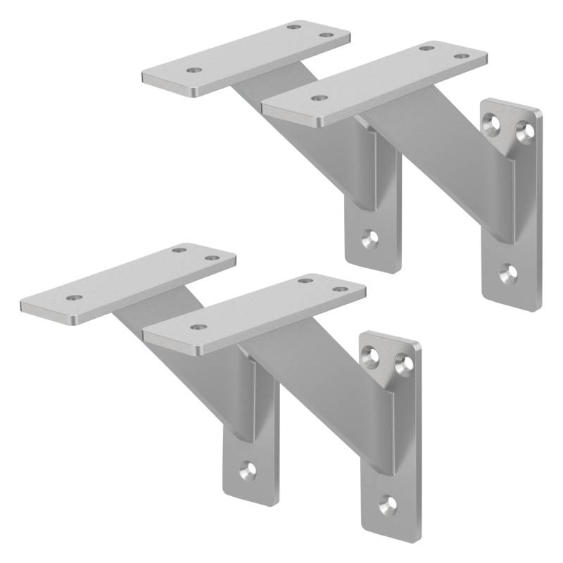 ML-Design 4 Stück Regalhalterung 120 x 120 mm Silber Aluminium Schwebende von ML-Design
