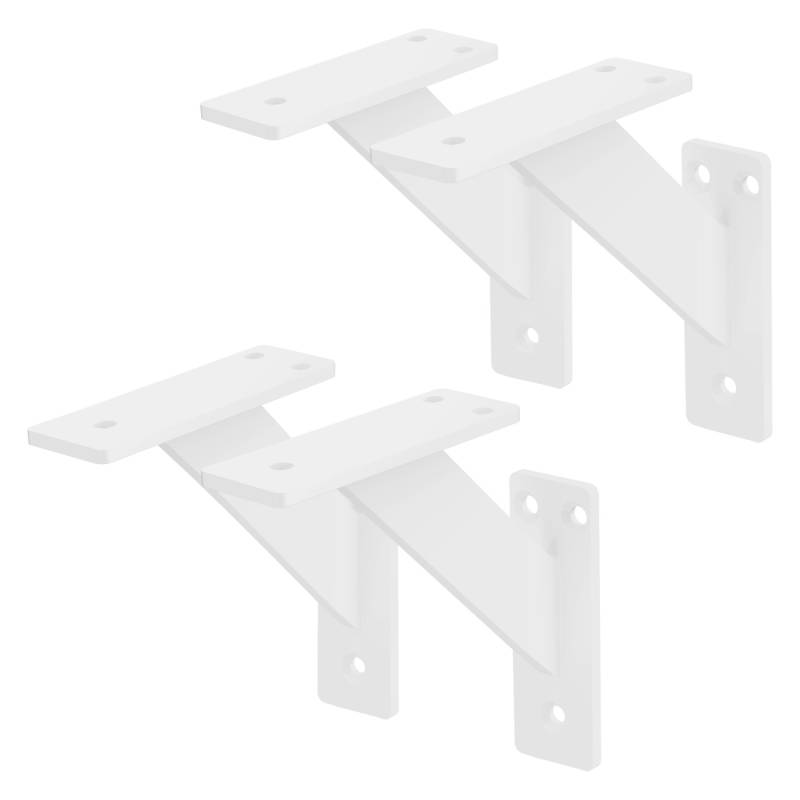 ML-Design 4 Stück Regalhalterung 120 x 120 mm Weiß Aluminium Schwebende von ML-Design