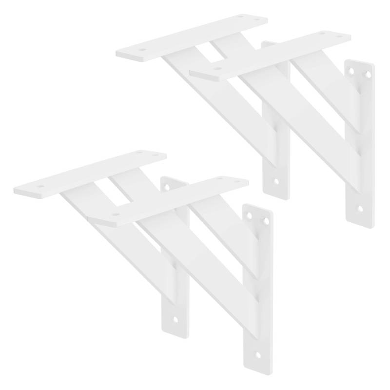 ML-Design 4 Stück Regalhalterung 18 x 18 cm Weiß Aluminium Schwebende von ML-Design