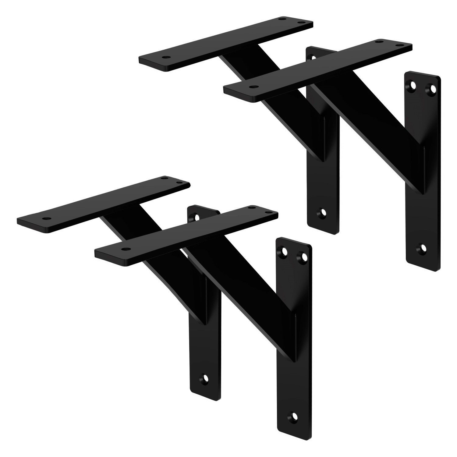 ML-Design 4 Stück Regalhalterung 180 x 180 mm Schwarz Aluminium Schwebende ML-Design 4 Stück Regalhalterung 180 x 180 mm Schwarz Aluminium Schwebende von ML-Design