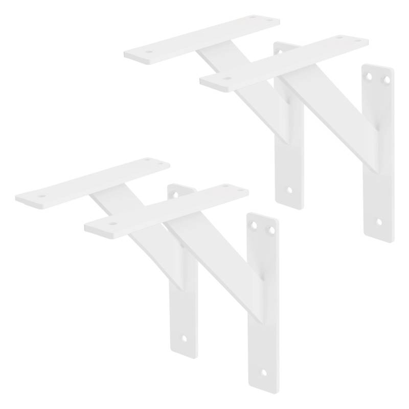 ML-Design 4 Stück Regalhalterung 180 x 180 mm Weiß Aluminium Schwebende von ML-Design