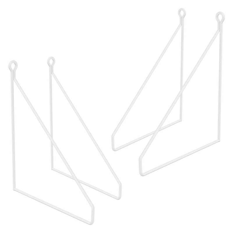 ML-Design 4 Stück Regalhalterung 200 mm Weiß Metall Dreieckige Schwebe Regal von ML-Design