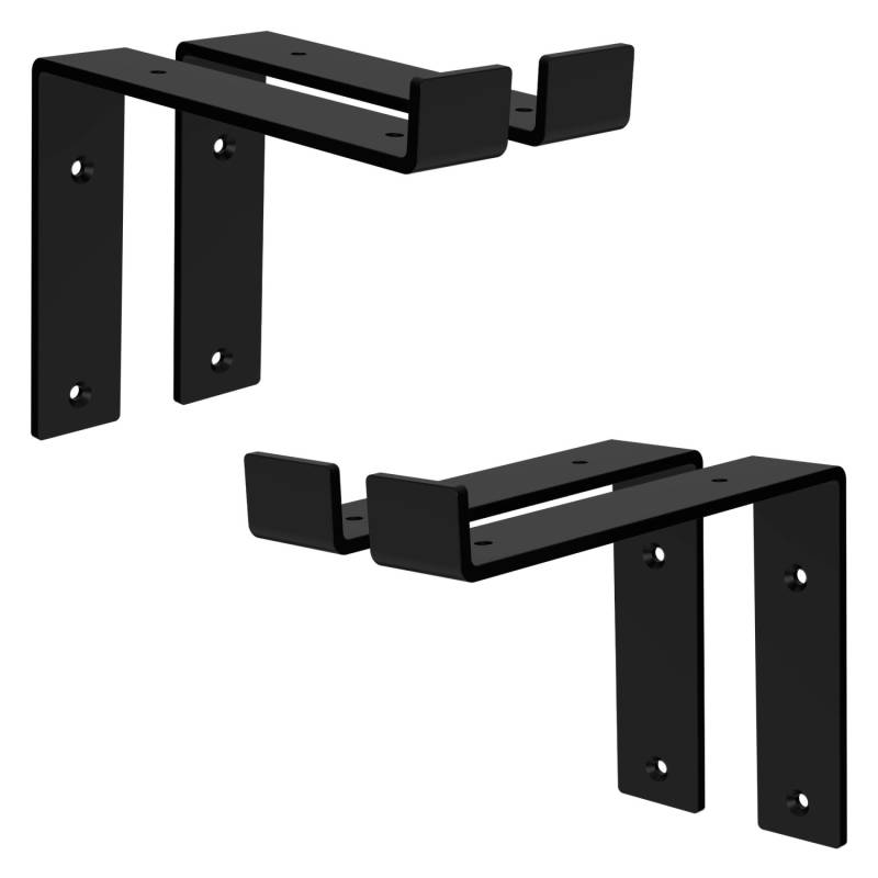 ML-Design 4 Stück Regalhalterung 20x4x14,5 cm Schwarz Metall 8 Zoll L-Form von ML-Design