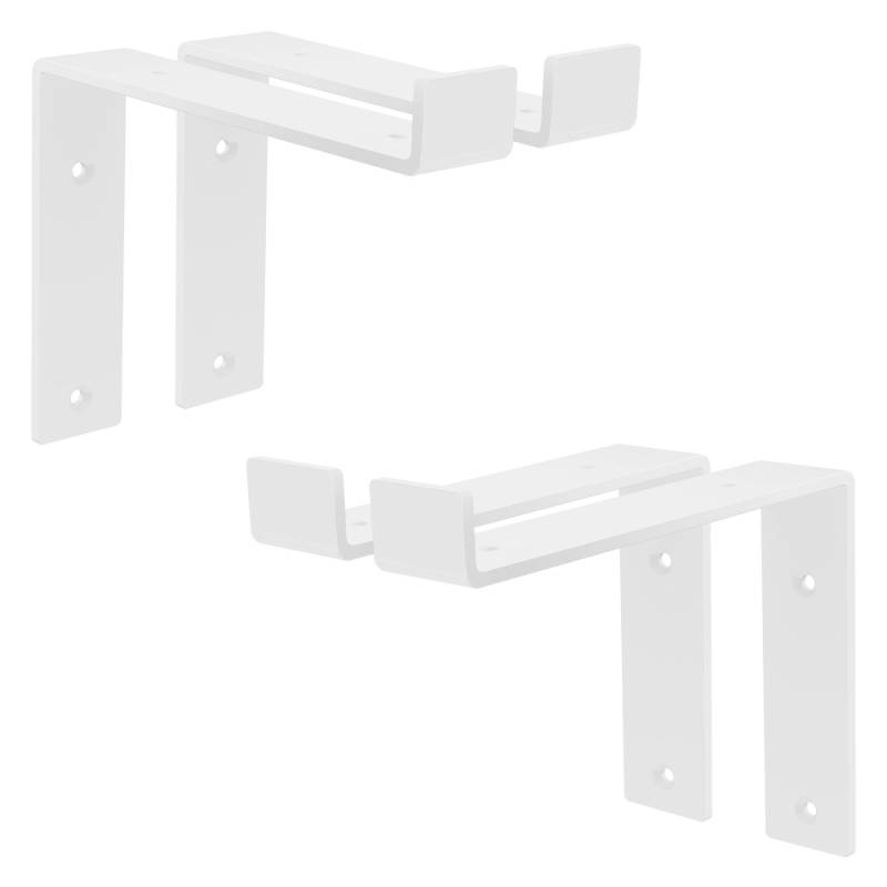 ML-Design 4 Stück Regalhalterung 20x4x14,5 cm Weiß Metall 8 Zoll L-Form von ML-Design