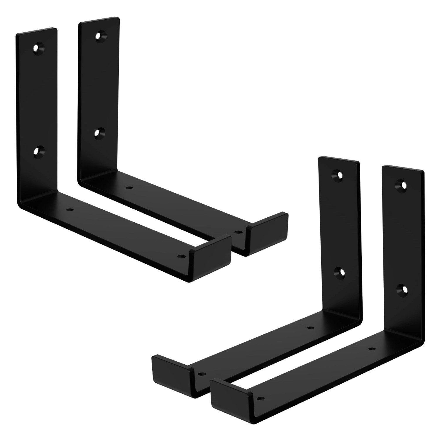ML-Design 4 Stück Regalhalterung 20x4x14 cm Schwarz Metall 8 Zoll L-Form ML-Design 4 Stück Regalhalterung 20x4x14 cm Schwarz Metall 8 Zoll L-Form von ML-Design