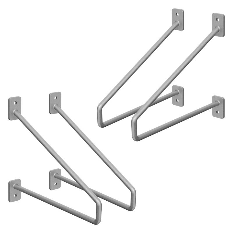 ML-Design 4 Stück Regalhalterung 220 mm Silber aus Stahl Haarnadel Schwebe von ML-Design